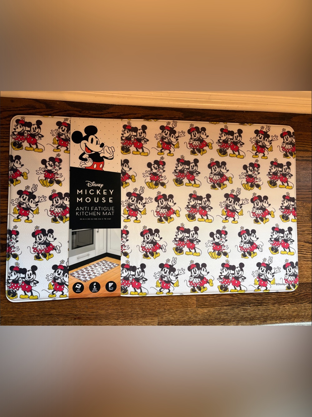 Disney Mickey & Minnie Print anti fatigue Kitchen Mat - 18x30 inches